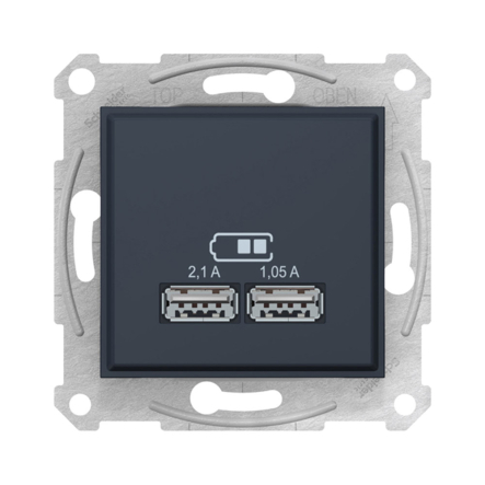 Розетка USB 2.1A Schneider Electric Sedna, графит, SDN2710270 - 1
