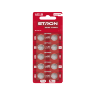 Элемент питания 1,5В, тип LR621,  ETRON AG1-C10, 10 шт.