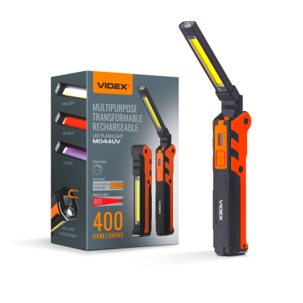 Фонарь портативный VIDEX VLF-M044UV, 400 Лм, 4000 K, ручной - 1