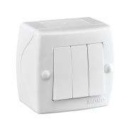 Вимикач 3кл накладний Mono Electric, OCTANS, IP 20, білий, 104-010101-114
