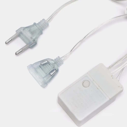 Гирлянда LED штора 2,5м от сети, с фигурками 12шт, Белый (Олень, Елка, Колокольчик)