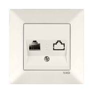 Розетка комп'ютерна (Cat 5e) VIKO Meridian, 90970232-WH, крем
