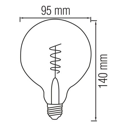 Лампа LED 6W 2000K E27 220V Globe Horoz Filament RUSTIC