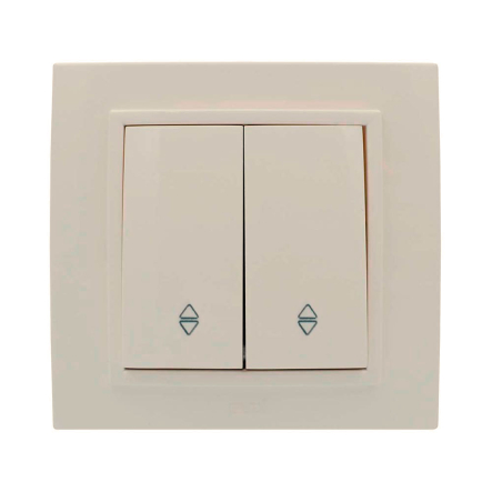 Вимикач EL-BI ZENA, 2 кл., прохідний, крем, 500-010300-211 - 1