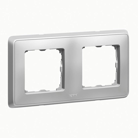Рамка 2 поста Legrand Cariva, 773672, алюминий - 1