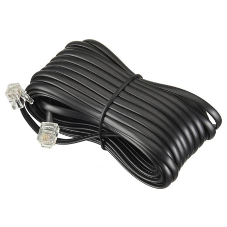 Удлинитель телефонный, 10м черный, шт.тлф.6р4с-шт.тлф.6р4с - 1
