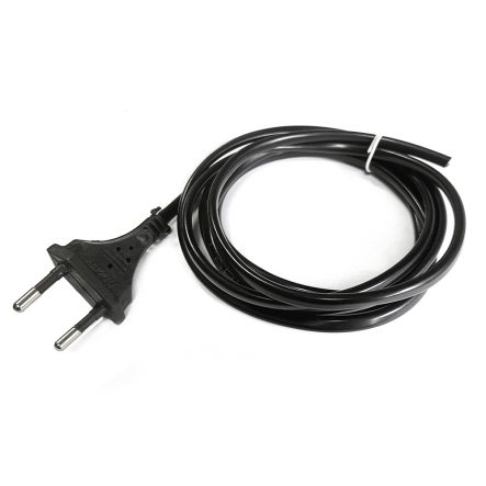 Шнур бытовой LEDium 2м чёрный с вилкой (ШВВП 2*0,35), С17922 - 1