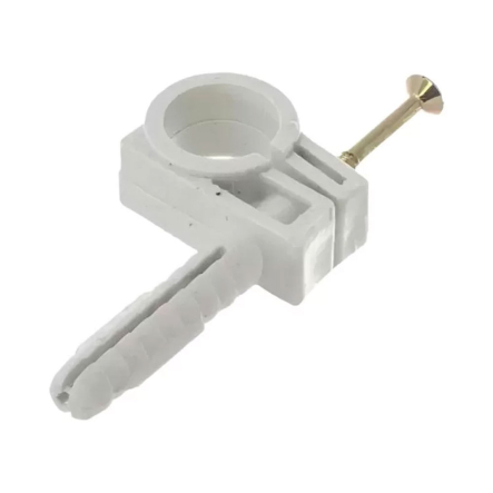 Обойма для труб и кабеля Д.15-16мм / 50шт / белый - 1