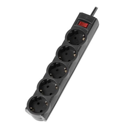 Фильтр-удлинитель Logic Power LP-X5-5, (3520Вт) 5 гнезд, 5 м, PREM Black