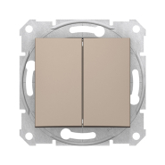Переключатель двухклавишный, проходной, Schneider Electric Sedna, титан, SDN0600168