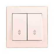 Вимикач Lezard RAIN прохідний двоклавішний, крем, 703-0388-106