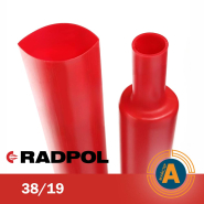 Трубка термоусадочная RADPOL, RCH1 38/19Х1-К красная