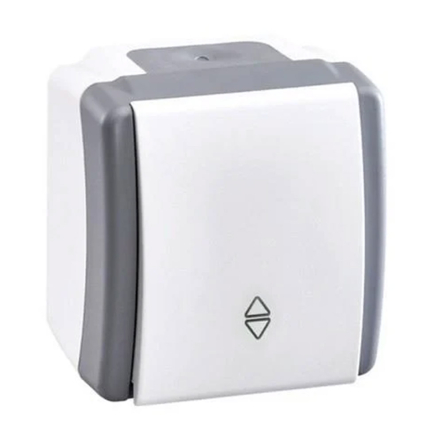 Выключатель 1кл проходной Mono Electric, OCTANS, IP54, бело-серый, 154-020001-109 - 1