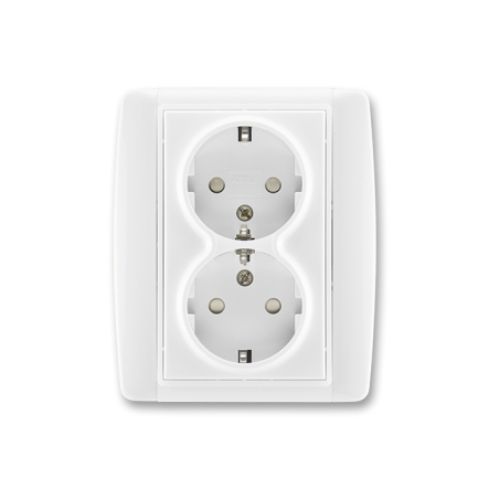 Розетка двойная с заземлением и заслонками - 1