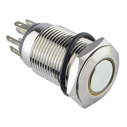 Кнопка металлическая с подсветкой АСКО-УКРЕМ TYJ 16-262 220V 2NO+2NC желтый, A0140010095