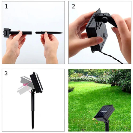 Гирлянда LED на солнечной батарее 7м, 50 LED, IP65, холодный белый