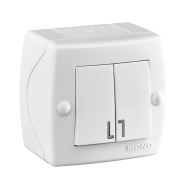 Выключатель 2кл накладной Mono Electric, OCTANS, IP 20, белый, 104-010101-102