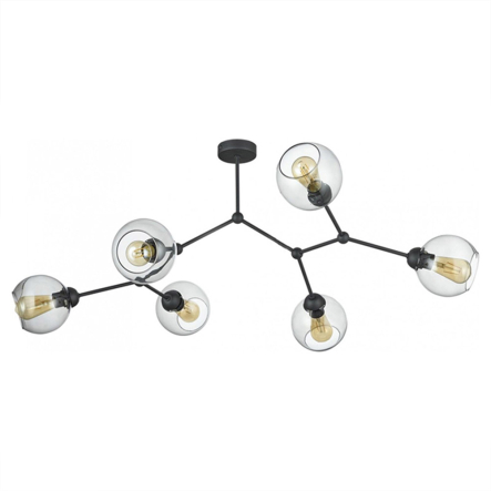 Люстра TK-lighting FAIRY 2731, 6хE27x60 Вт, 44х92х52 см, сірий/чорний - 1