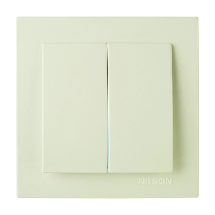 Выключатель двухклавишный крем NILSON Touran, 24121003 - 1