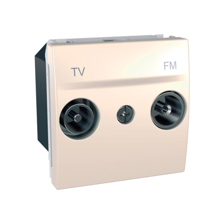Розетка телевизионнаяТV+FМ проходная слоновая кость Schneider Electric Uniсa MGU3.453.25 - 1