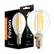 Лампа LED FERON LB-61, 4 Вт, 2700K, E14, 220 В, P45, Filament, 4780