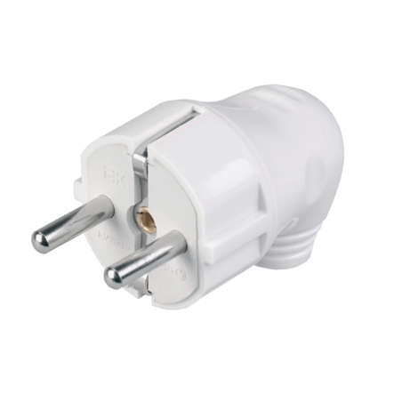 Вилка розбірна кутова, 2P+PE, 16А, біла, ІЕК, EVP11-16-01-K01 - 1