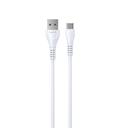 Кабель USB-USB-C HAVIT HV-CB642C, 2.1A, 1м, білий - 1