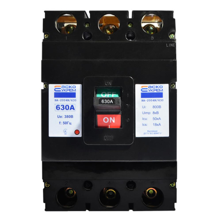 Автоматичний вимикач АСКО-УКРЕМ ВА-2004N/630 3р, 630А, A0010040075 - 1