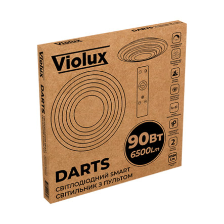 Светильник VIOLUX Smart DARTS, 90W, 3000-4500-6000К, 6500Lm, 500 мм, круг, белый, 220465