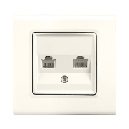 Розетка комп'ютерна подвійна VIKO LINNERA, 90401034, крем