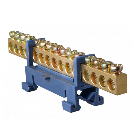Нулевая шина с изолятором на Din-рейку АСКО-УКРЕМ BC-515, 6х9, 15 отверстий, A0150120036