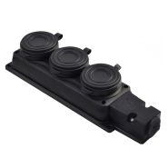 Колодка FAR 3 гнізда каучук із заземленням, F280