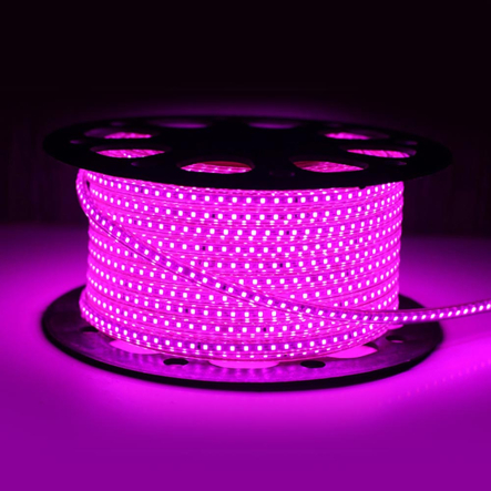 Лента LED G-tech 220V 2835-120 8W IP 68, розовая - 1