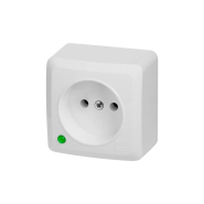 Розетка накладна без заземлення, біла, IP20, Elektro-Plast BERG, 3740-00