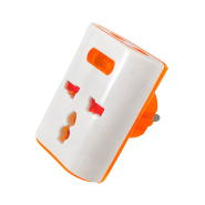 Переходник - адаптер с индикатором, Lemanso LMA322, белый+оранжевый