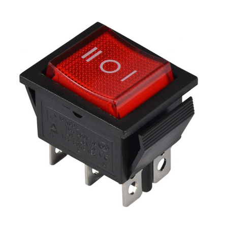 Перемикач TNSy5500787, AC 240 В, 16 A, KCD2-203 R/B, перекидний, червоний - 1