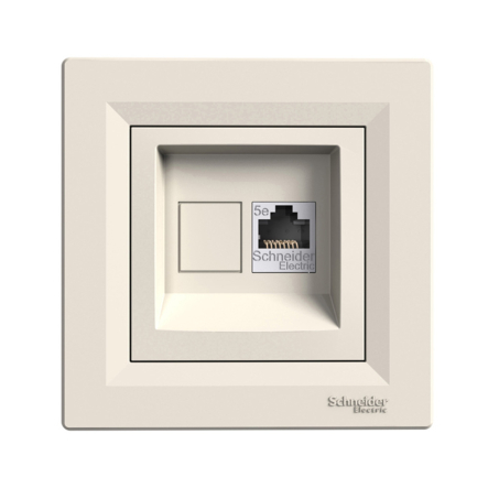 Розетка компьютерная 1-я Schneider Electric ASFORA, крем, ЕРН4300123 - 1