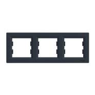 Рамка 3-постовая, горизонтальная, Schneider Electric ASFORA, антрацит, EPH5800371