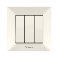 Выключатель трехклавишный Panasonic Arkedia Slim, крем, 00152BG