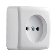Розетка Lezard VIOLA без заземления, белая, 751-0200-121В