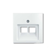 Центральна плата подвійна телефон/комп'ютер накладна вихід ABB Basic 55, 1803-02-94-507, білий