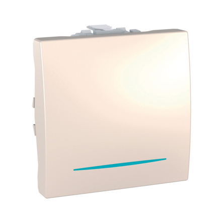 Выключатель одноклавишный с подсветкой, слоновая кость, Schneider Electric Uniсa, MGU3.201.25N - 1