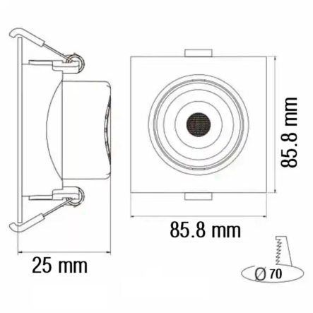 Светильник светодиодный HOROZ MAYA-5 SMD 5W 6400К 400Lm 100-240V квадрат 86 мм белый, 016-054-0005-010