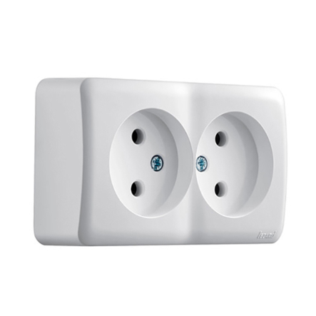 Розетка Lezard VIOLA подвійна, без заземления, біла, 751-0200-128В - 1