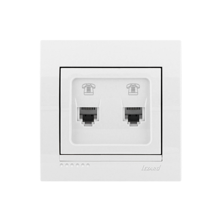 Розетка телефонная евро Lezard DERIY двойная, белая, 702-0202-138 - 1