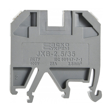 Клемник гвинтовий АСКО-УКРЕМ JXB-10х35, 400 В, 57 А, сірий, A0130010004 - 1