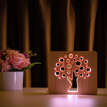 Ночник LED деревянный Деревцо (RGB/2)