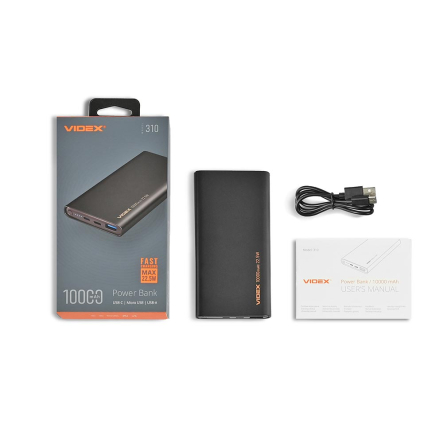 Повербанк (УМБ) 10000mAh VIDEX VIDEX VPB-310 22.5W QC+PD Black