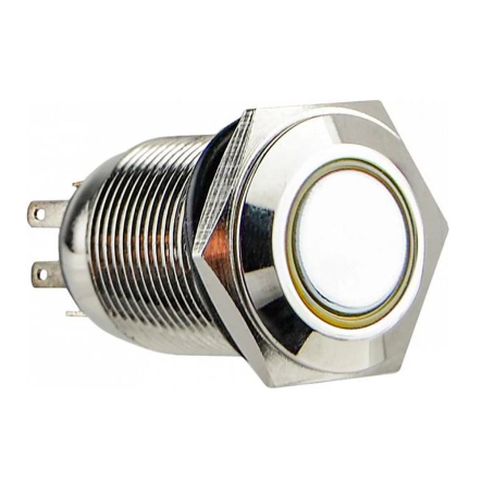 Кнопка металлическая с подсветкой АСКО-УКРЕМ TYJ 16-262 220V 2NO+2NC желтый, A0140010095 - 1