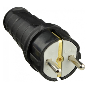 Вилка каучукова АСКО-УКРЕМ подовжена 2Р + PE, 16А, IP44, A0250010002